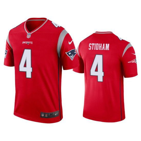 Men New England Patriots 4 Jarrett Stidham Nike Red Inverted Legend NFL Jersey